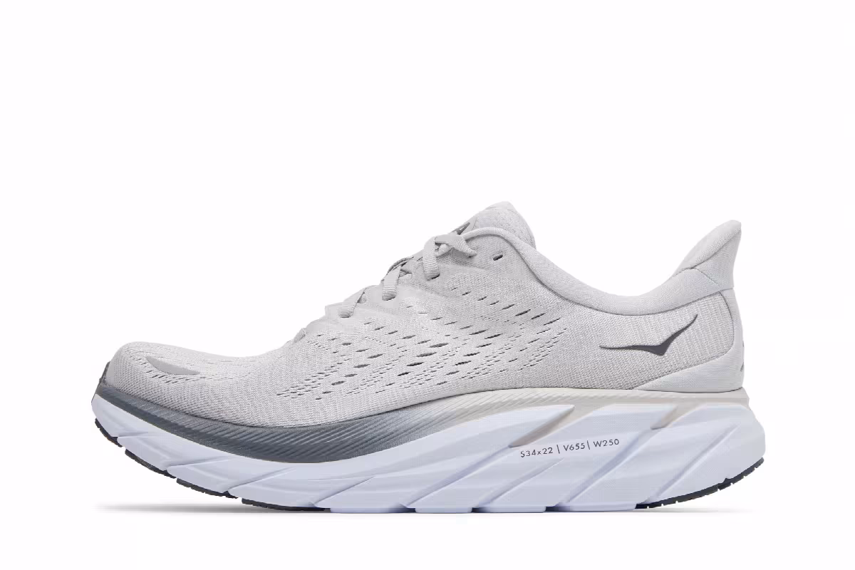 HOKA Clifton 8 2E Wide Lunar Rock Nimbus Cloud, view 4