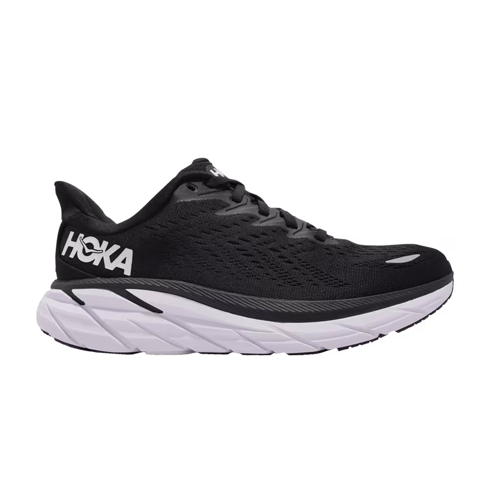 HOKA Women's Clifton 8 Wide Black White