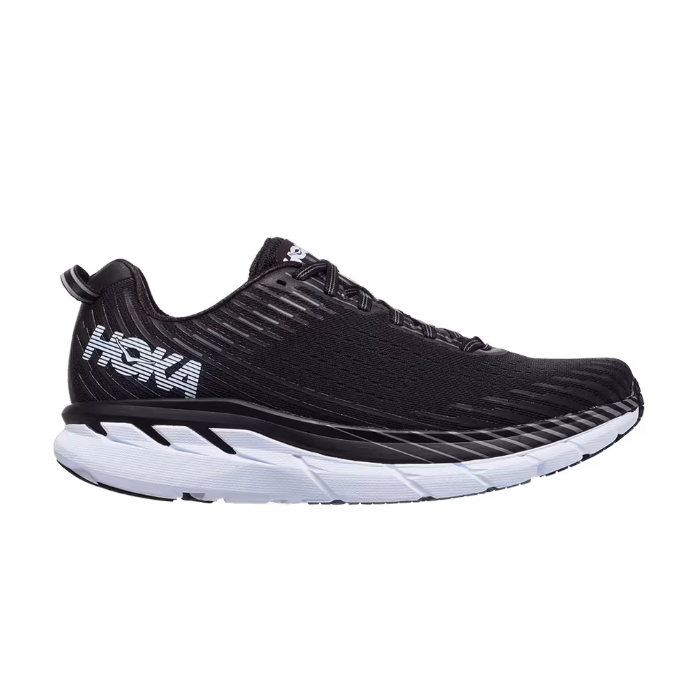 HOKA Clifton 5 Black White