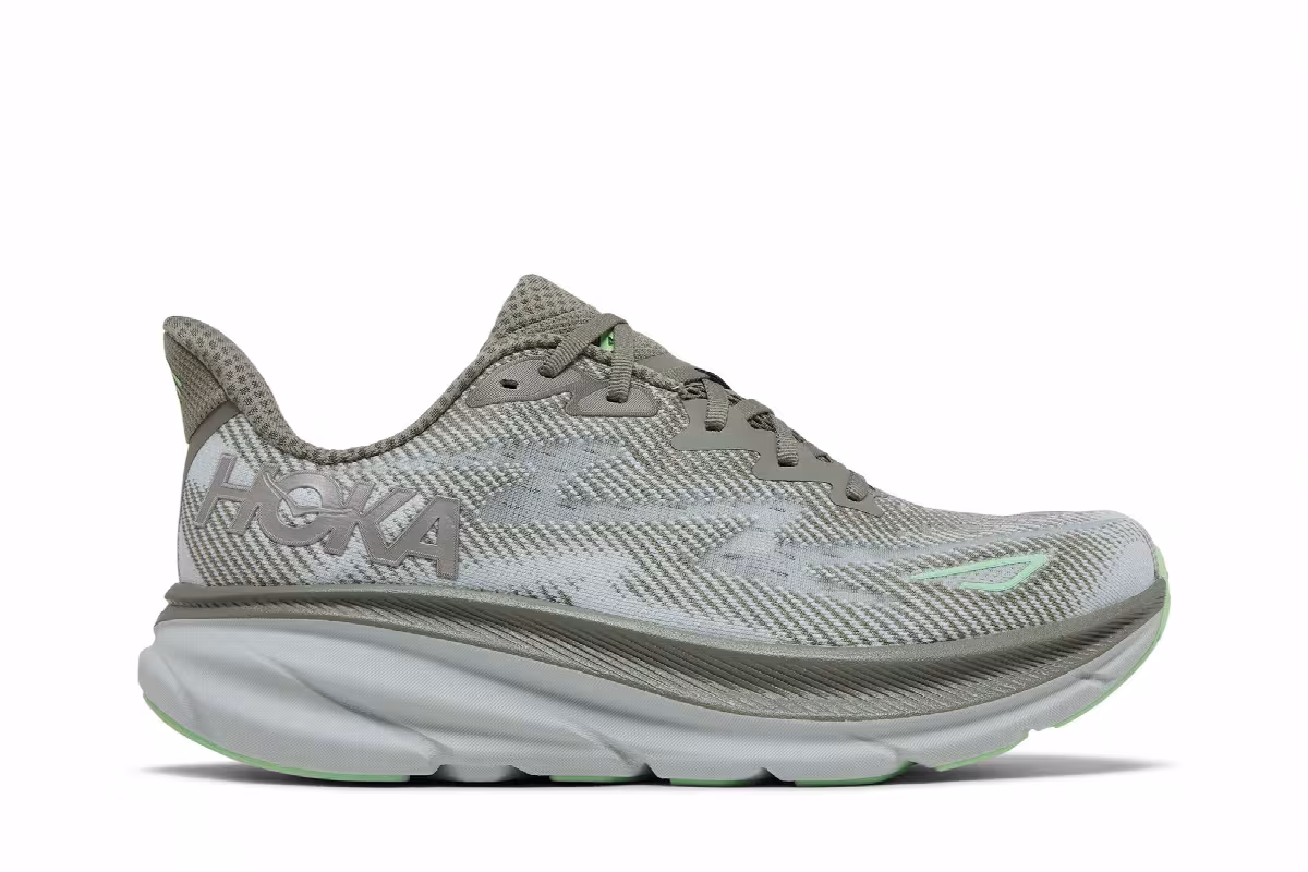 HOKA Clifton 9 Olive Haze Mercury, view 2