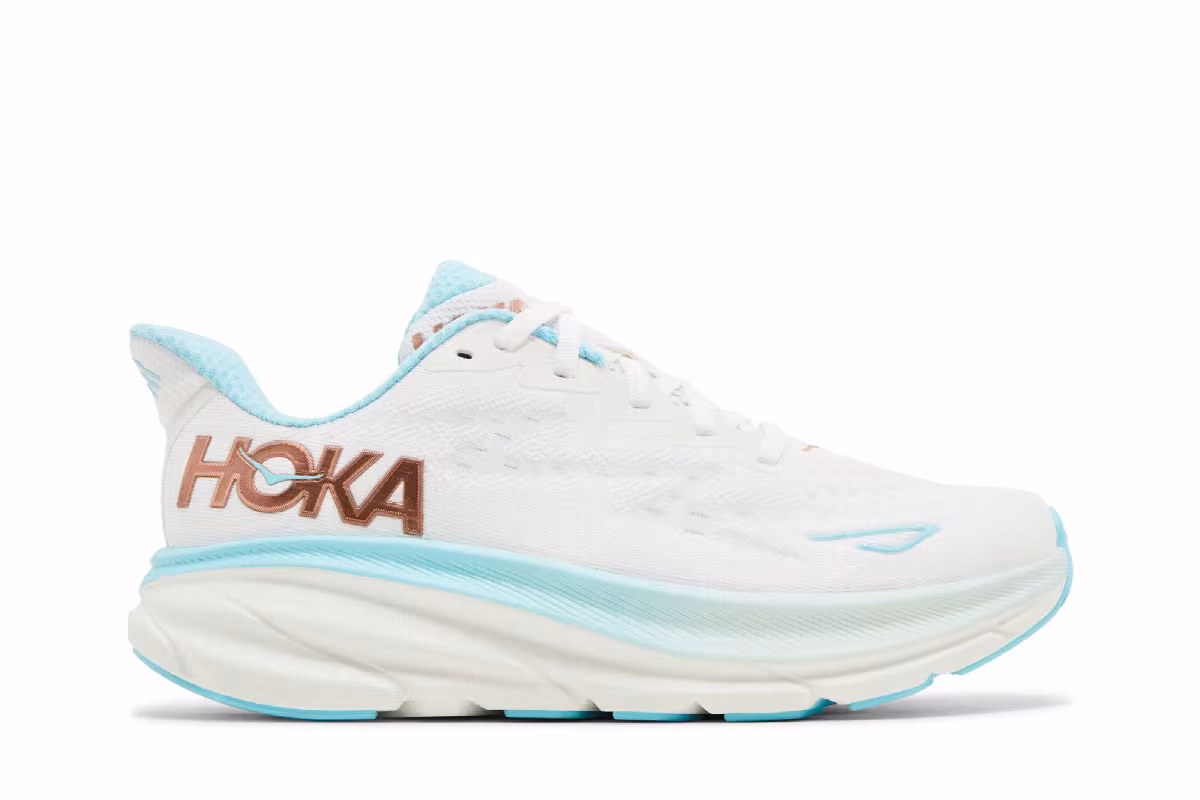 HOKA Women's Clifton 9 Wide Frost Rose Gold, view 2