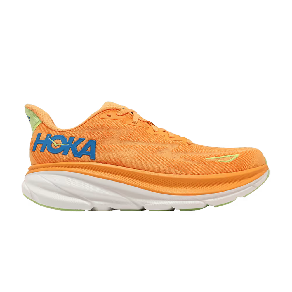 HOKA Clifton 9 2E Wide Solar Flare Lettuce