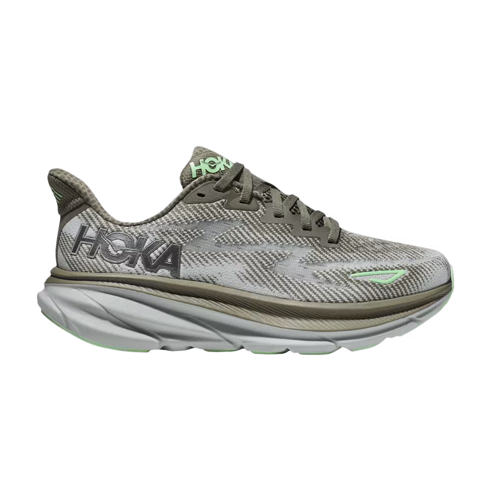 HOKA Women's Clifton 9 Olive Haze Mercury