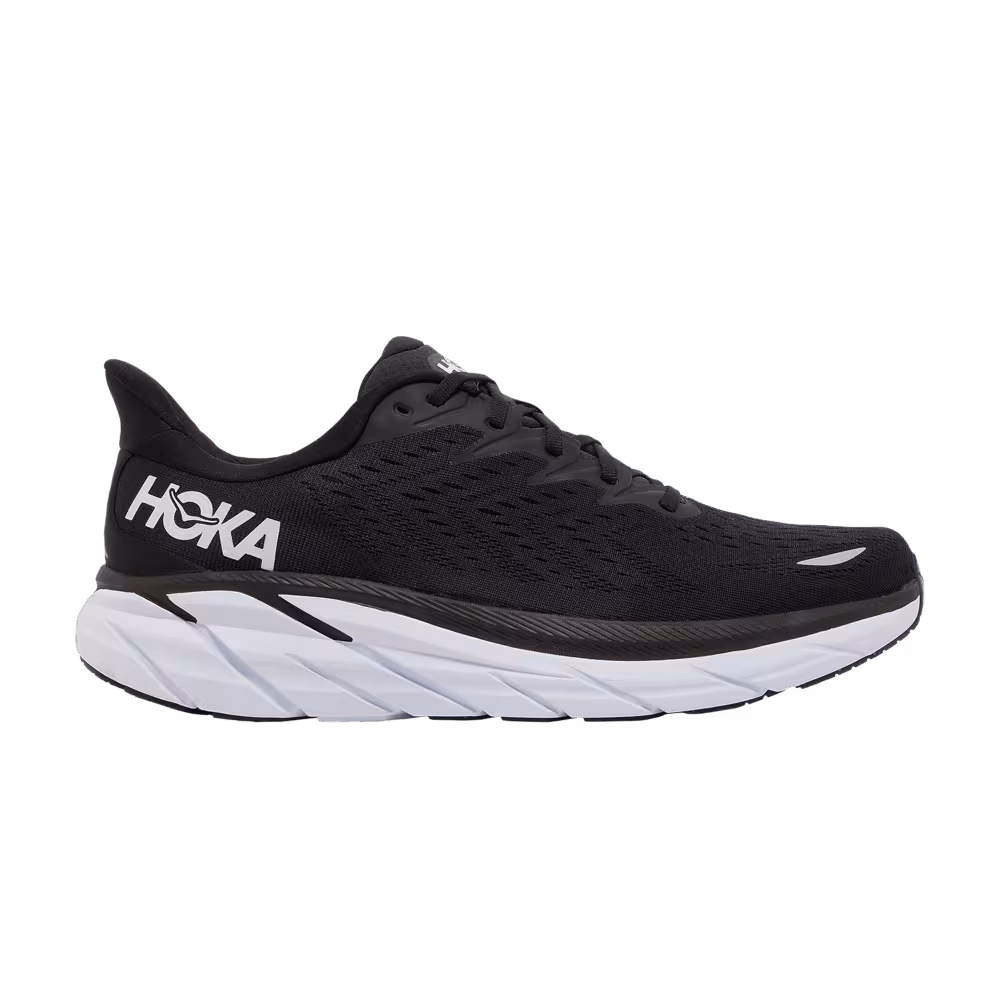 HOKA Clifton 8 Black White
