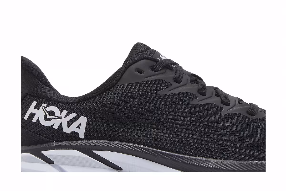 HOKA Women's Clifton 8 Black White, view 3