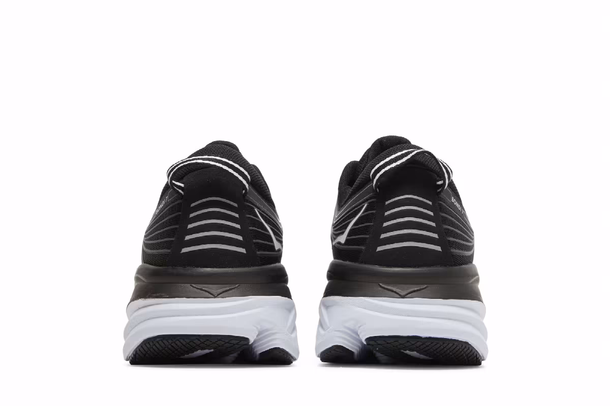 HOKA Bondi 7 Black White, view 7
