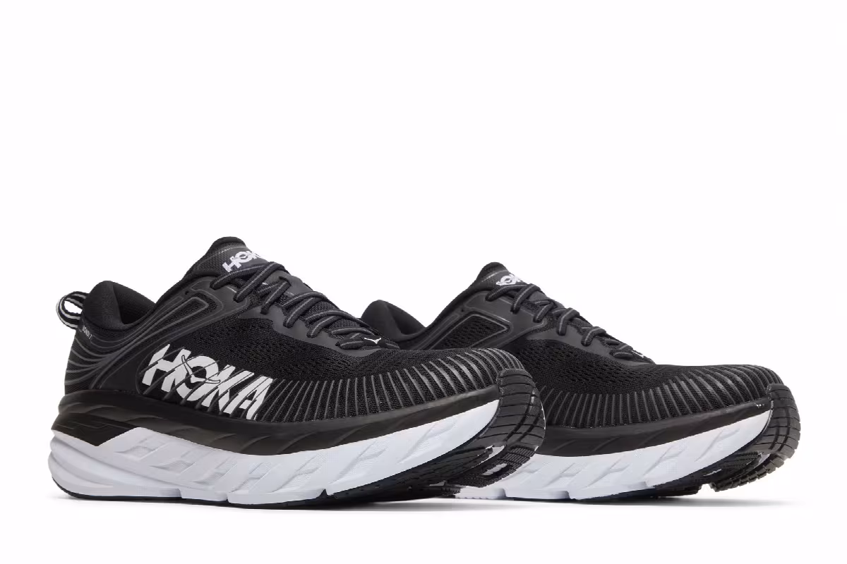 HOKA Bondi 7 Black White, view 9
