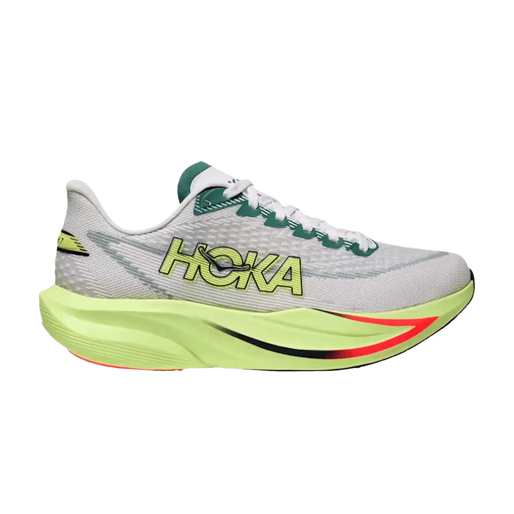 HOKA Mach 7 2E Wide White Green