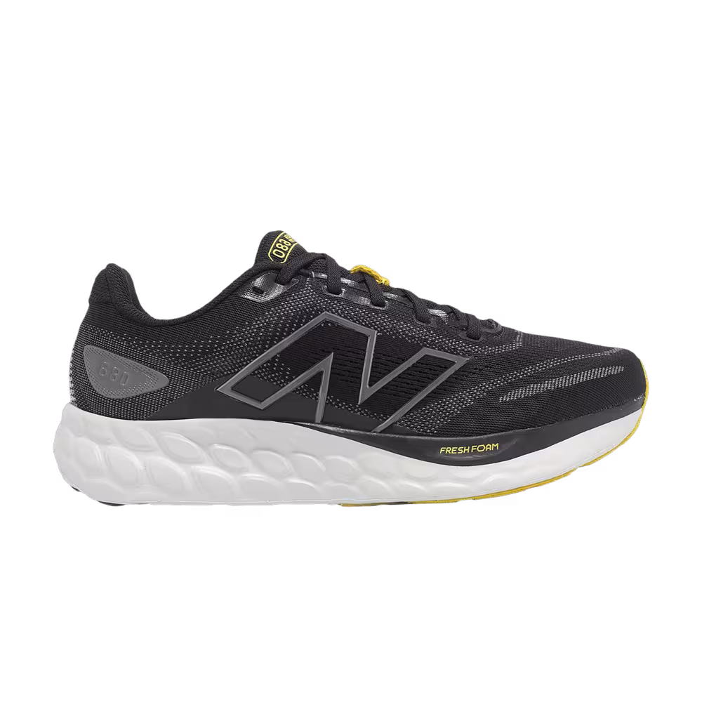 New Balance Fresh Foam 680 V8 Wide Black Castlerock Ginger Lemon