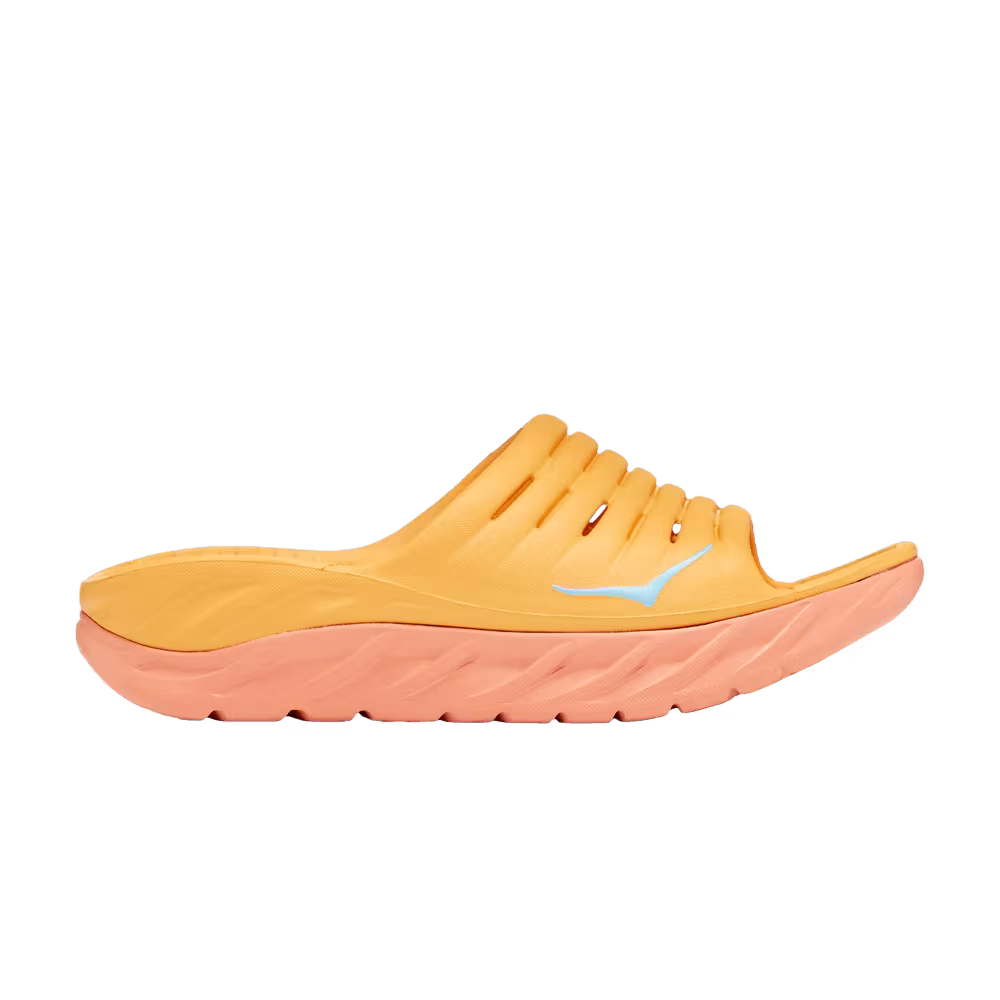HOKA Ora Recovery Slide Amber Yellow Shell Coral