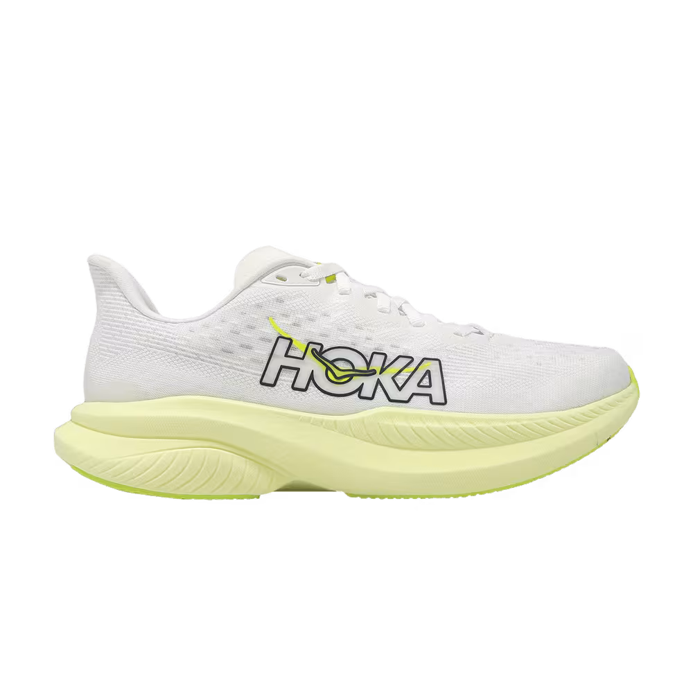 HOKA Women's Mach 6 White Neon Citrus