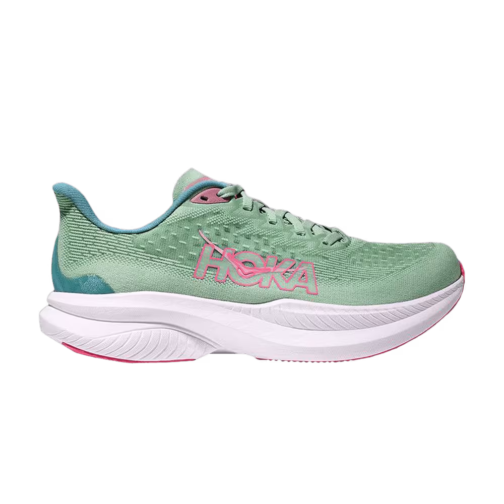 HOKA Women's Mach 6 Wide Jadeite Alpine Blue