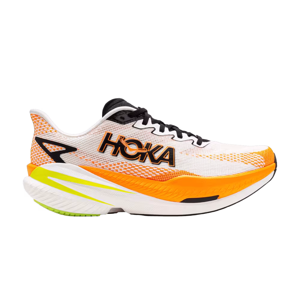 HOKA Mach X 3 White Neon Tangerine