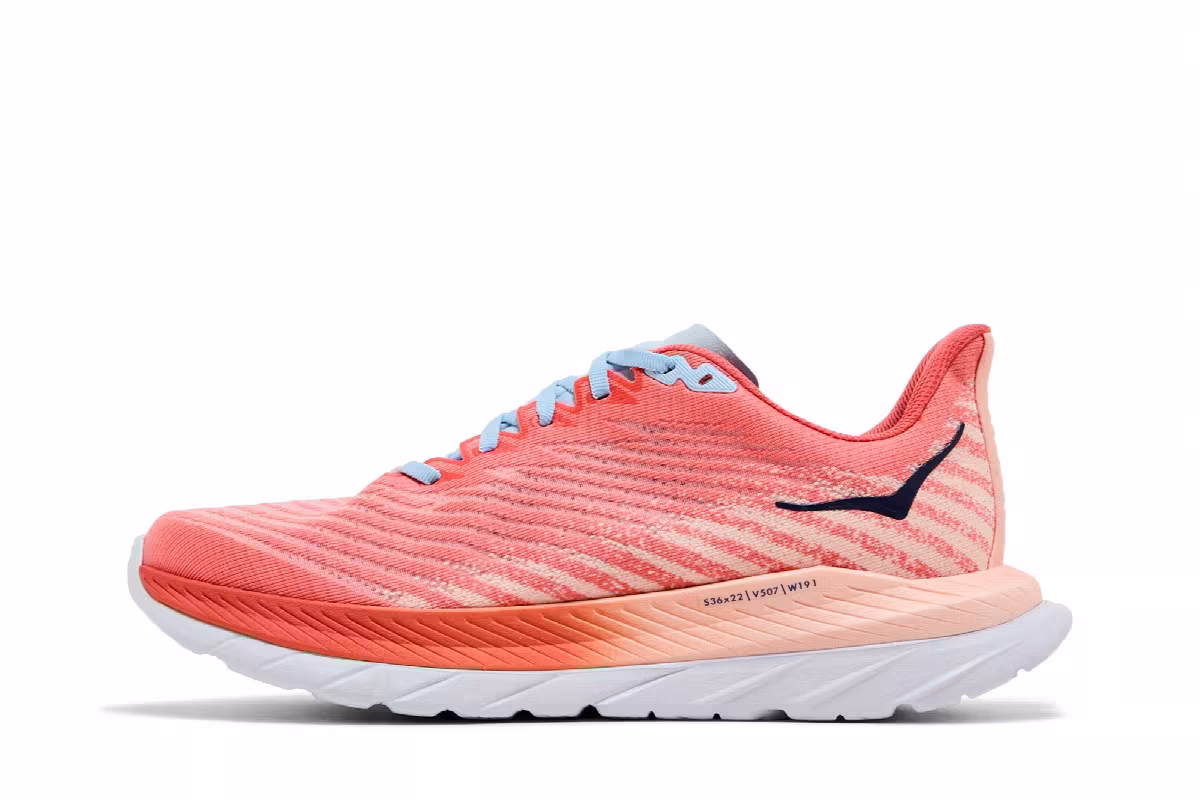 HOKA Women's Mach 5 Camellia Peach, view 4