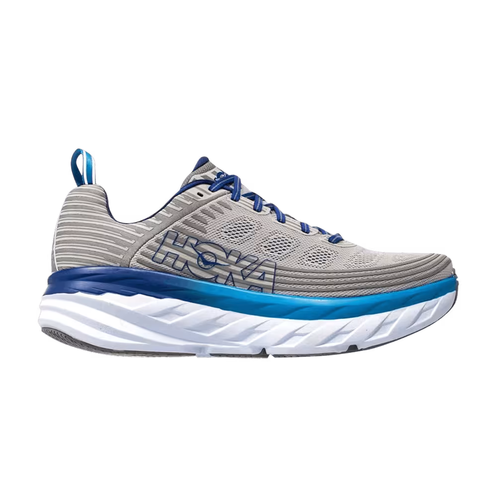 HOKA Bondi 6 Wide Frost Grey Vapor Blue