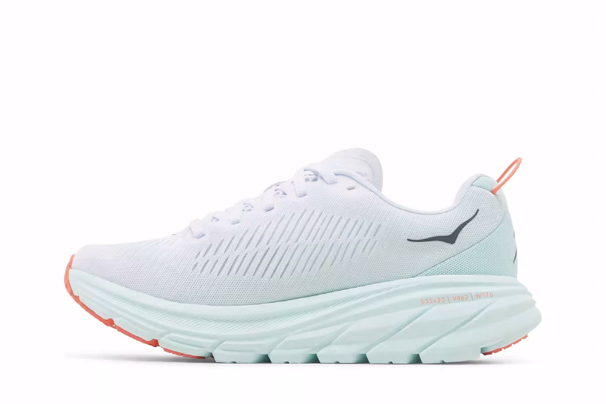 HOKA Women's Rincon 3 White Blue Glass, view 4