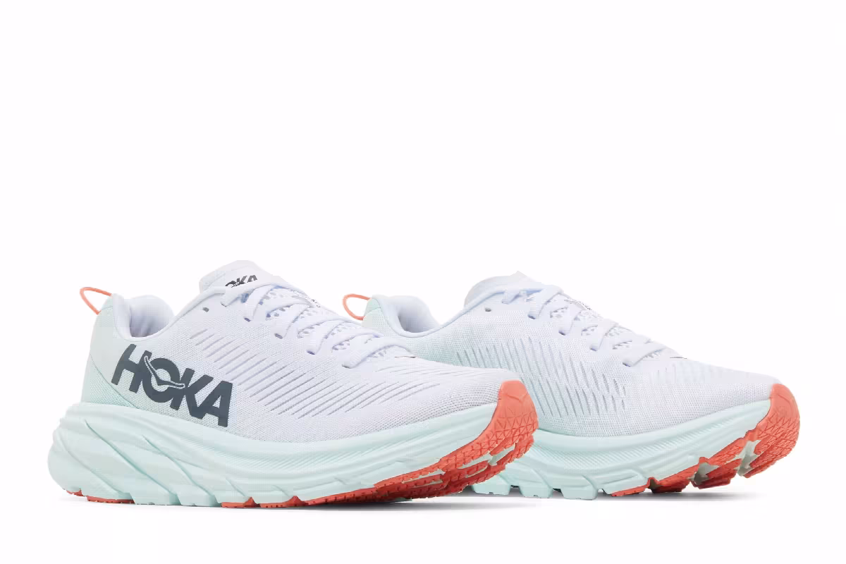 HOKA Women's Rincon 3 White Blue Glass, view 9