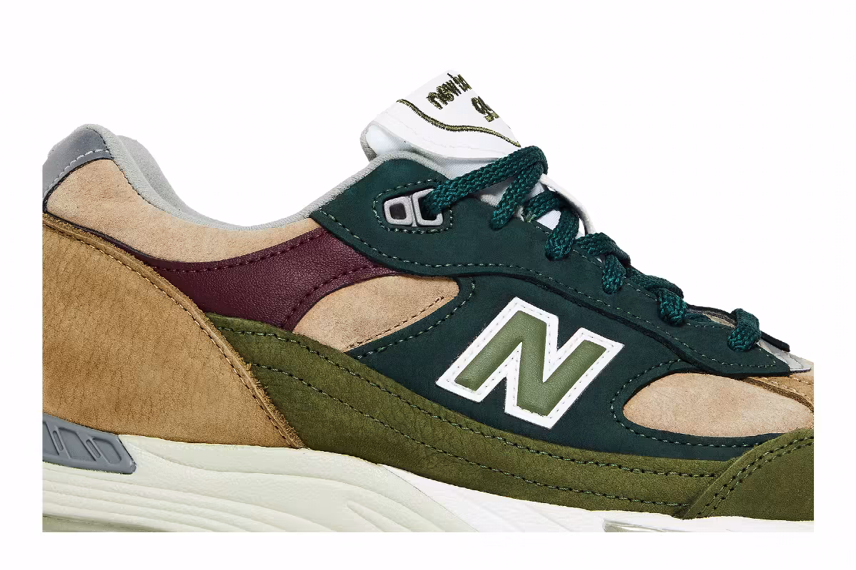 New Balance 991 Made in England Beige Green, view 3