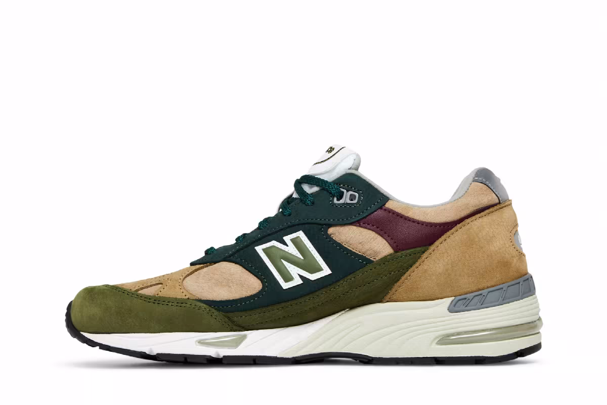 New Balance 991 Made in England Beige Green, view 4