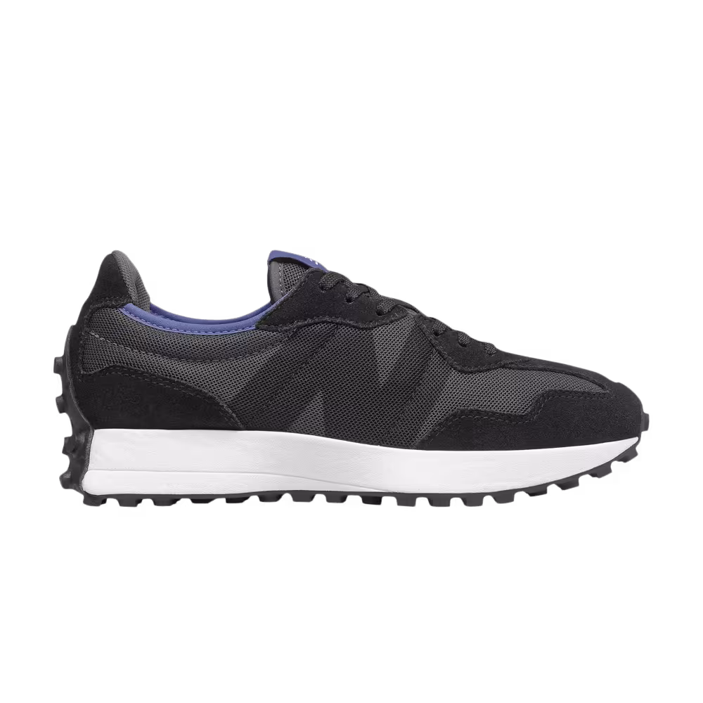 New Balance Women's 327 Black Magnetic Blue