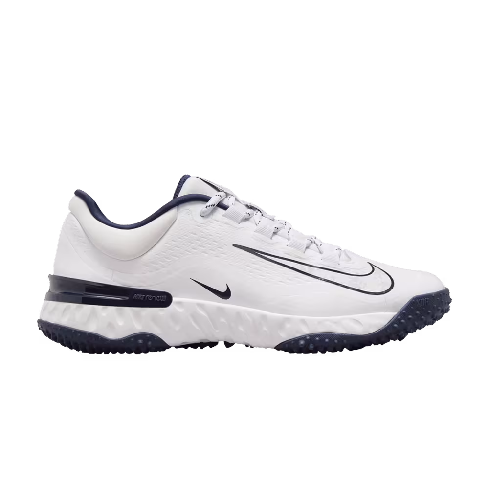 Nike Women's Alpha Huarache Elite 4 TF White Midnight Navy