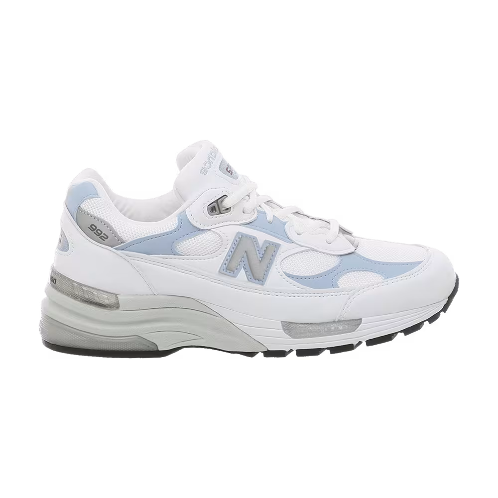 New Balance Women's 992 Made in USA 2E Wide White Sky Blue