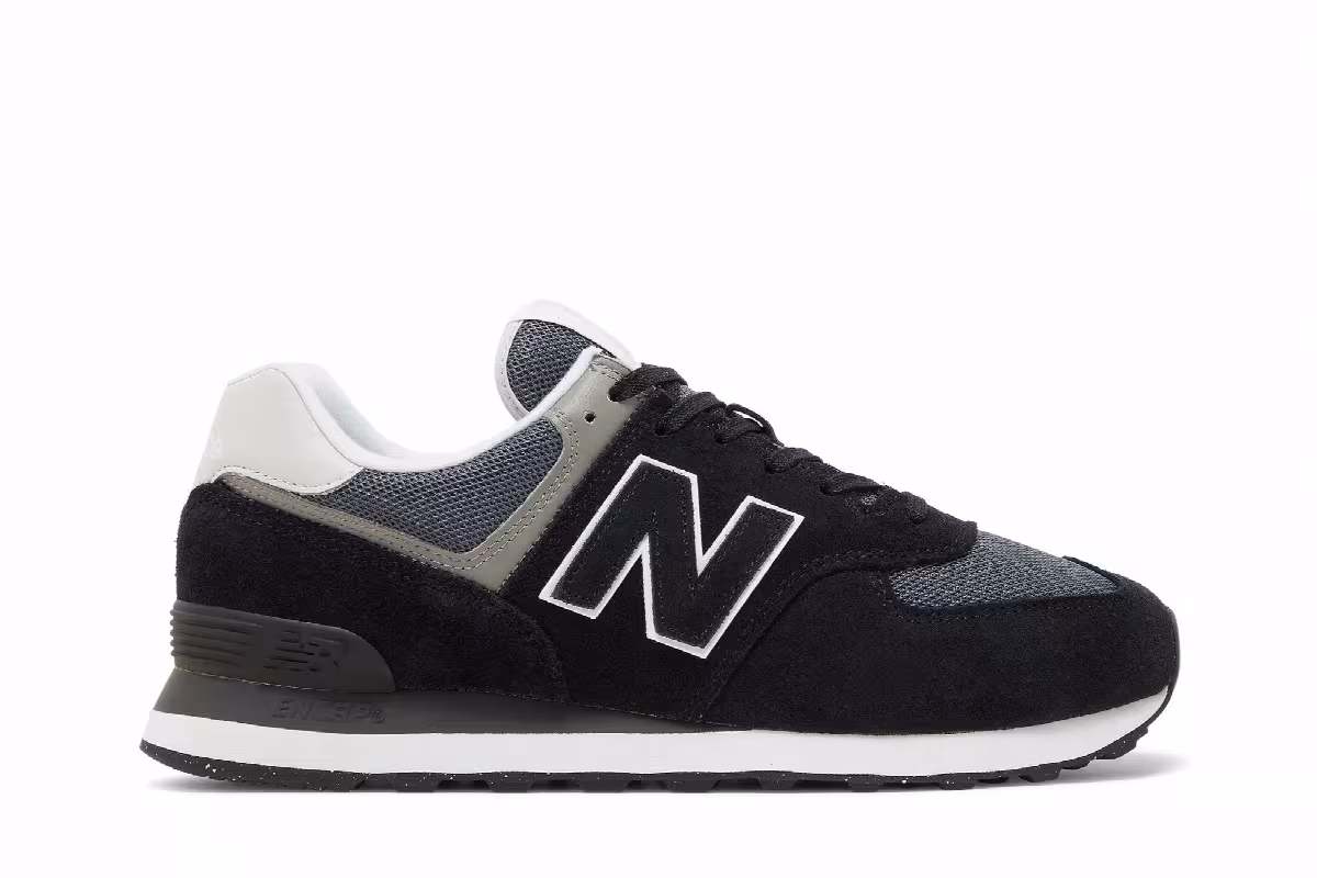 New Balance 574 Black Grey White, view 2
