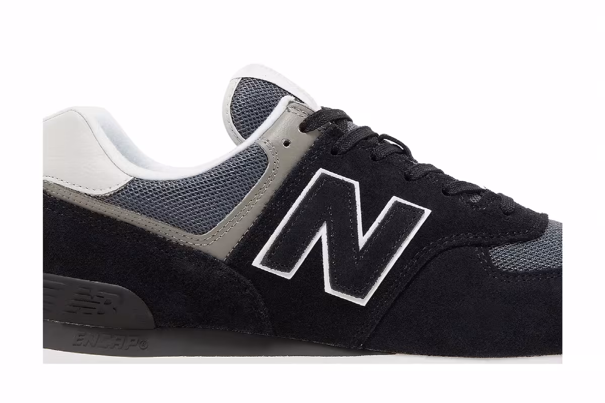 New Balance 574 Black Grey White, view 3