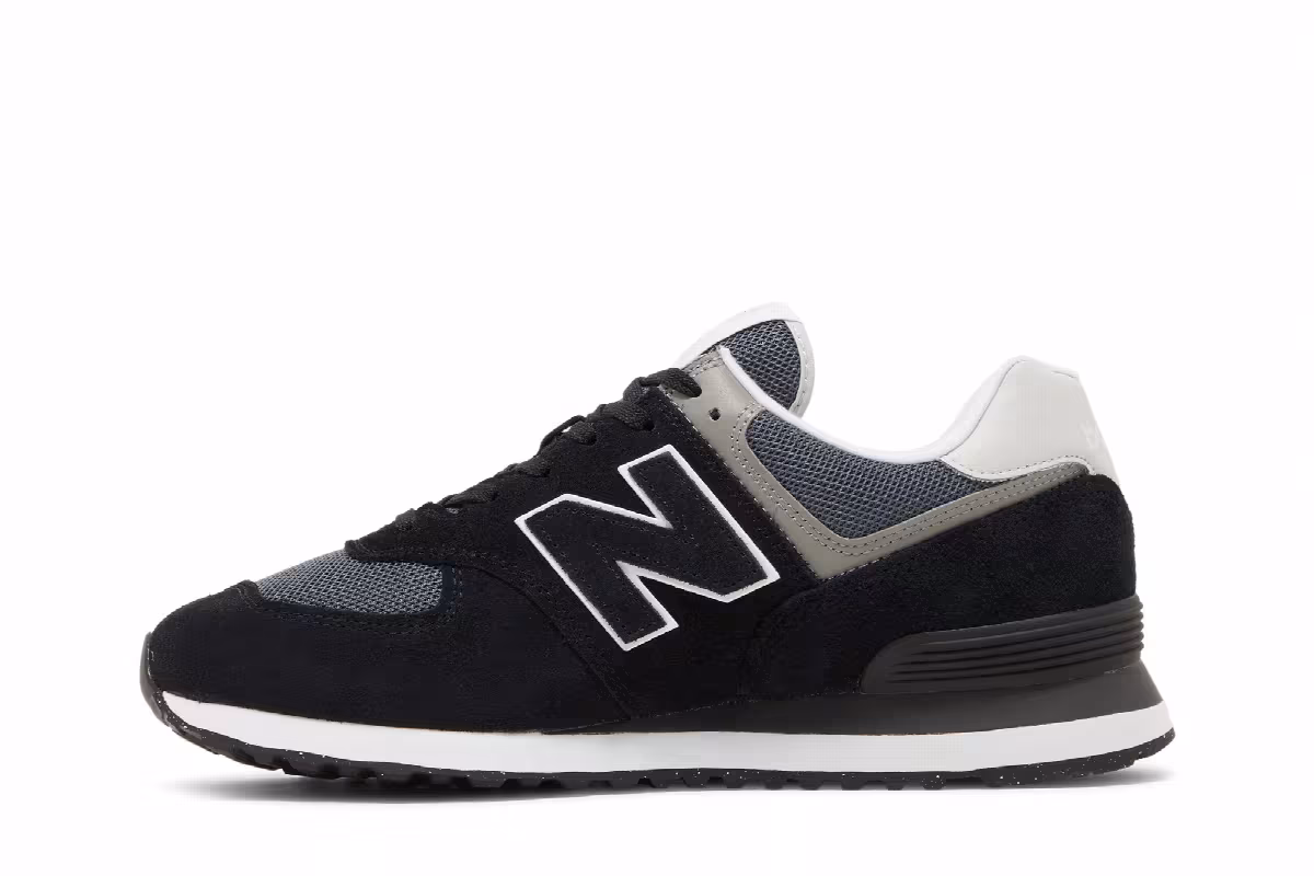 New Balance 574 Black Grey White, view 4