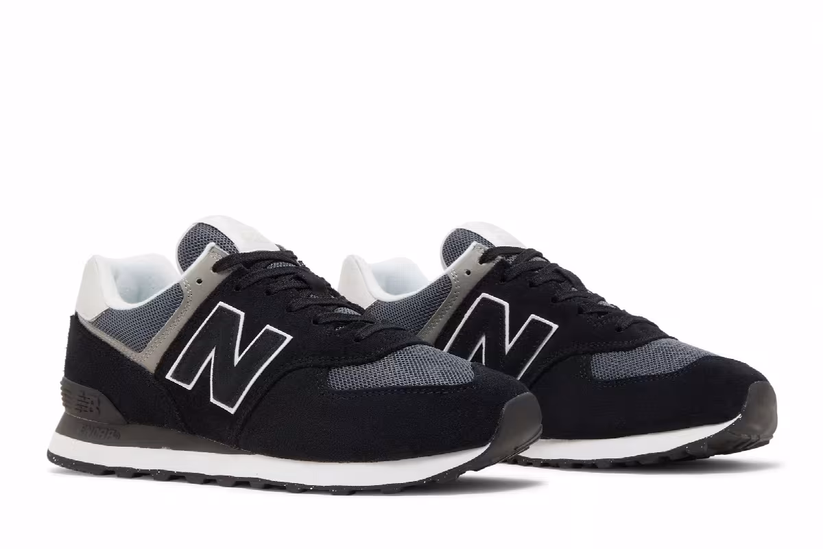 New Balance 574 Black Grey White, view 9