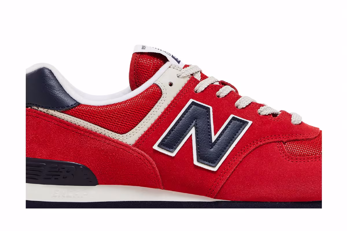 New Balance 574 Red Navy Blue, view 3