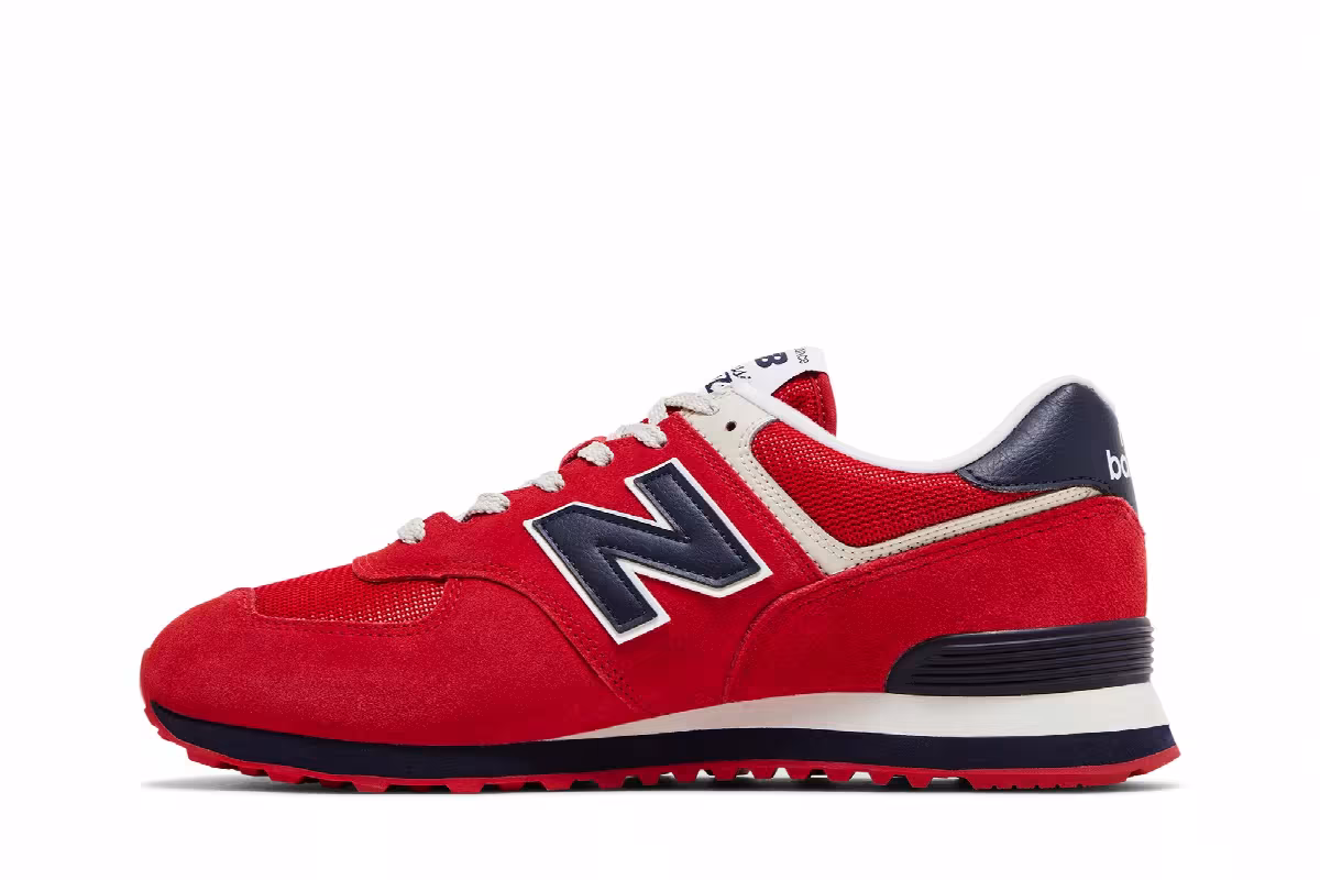 New Balance 574 Red Navy Blue, view 4