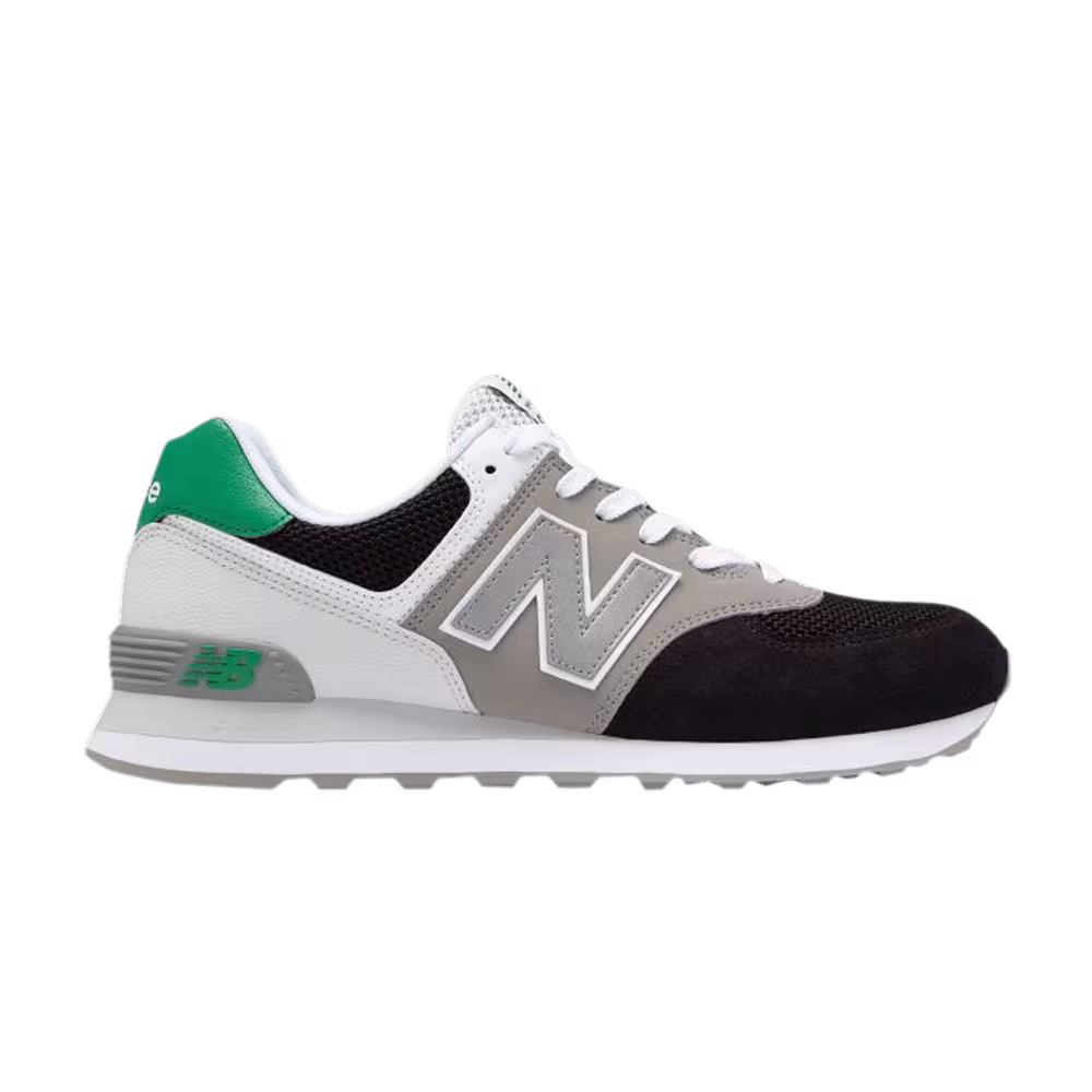 New Balance 574 White Black Green
