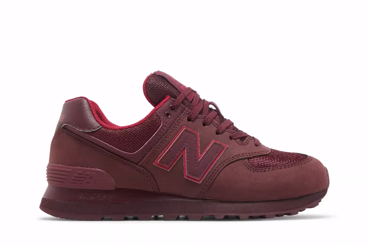 New Balance Women's 574 Burgundy, view 2