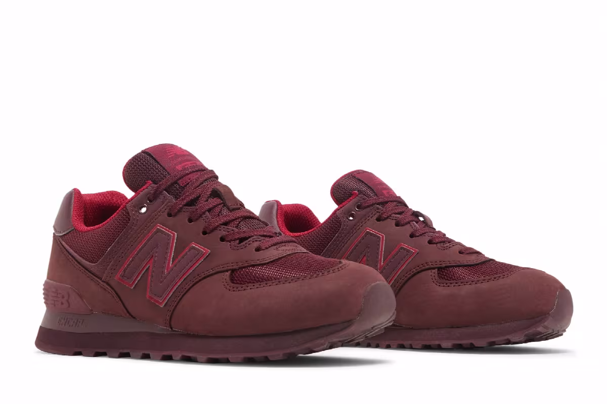 New Balance Women's 574 Burgundy, view 9