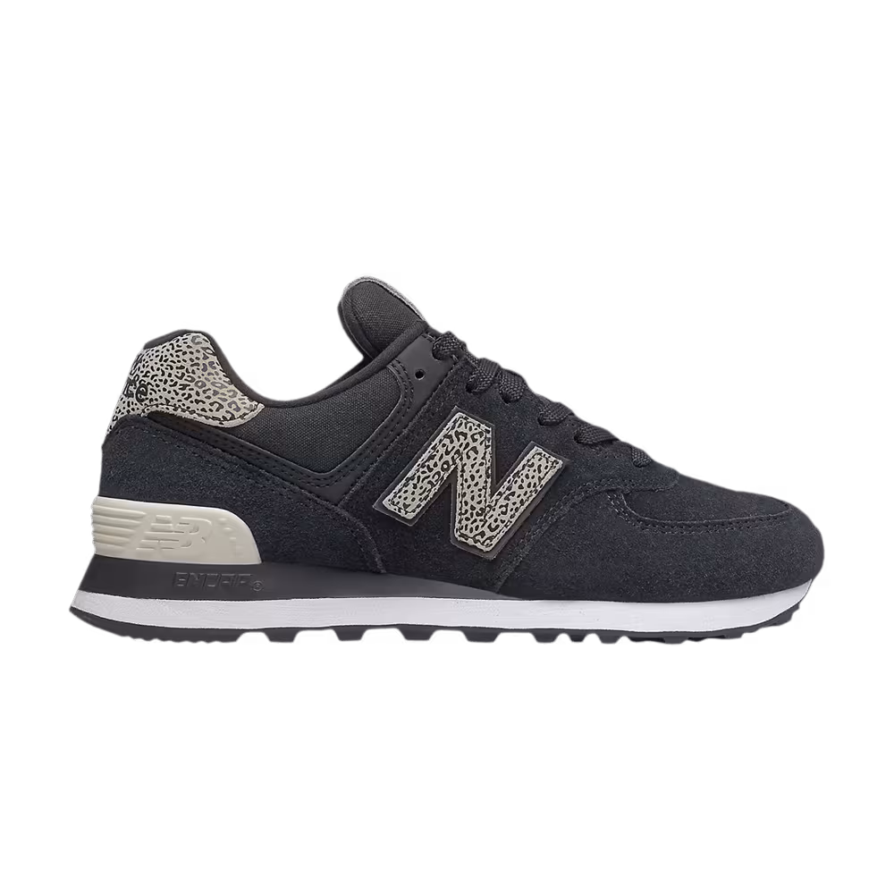 New Balance Women's 574 Cheetah Print - Black Angora