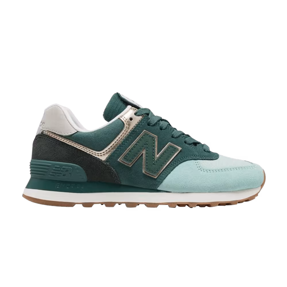 New Balance Women's 574 Metallic Patch Agave