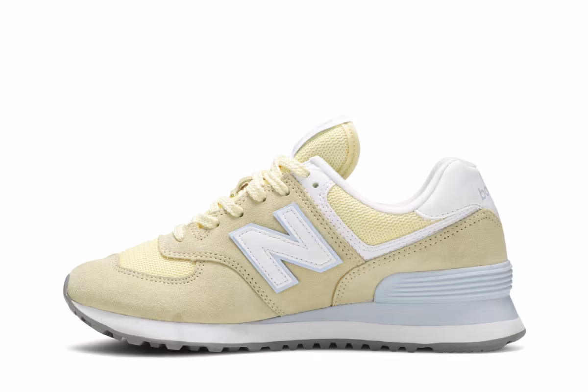 New Balance Women's 574 B Yellow Blue, view 4