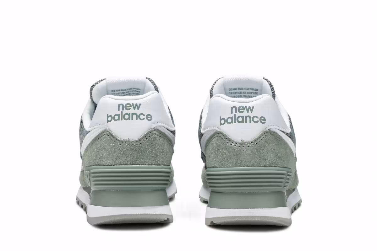 New Balance Women's 574 Green White, view 7