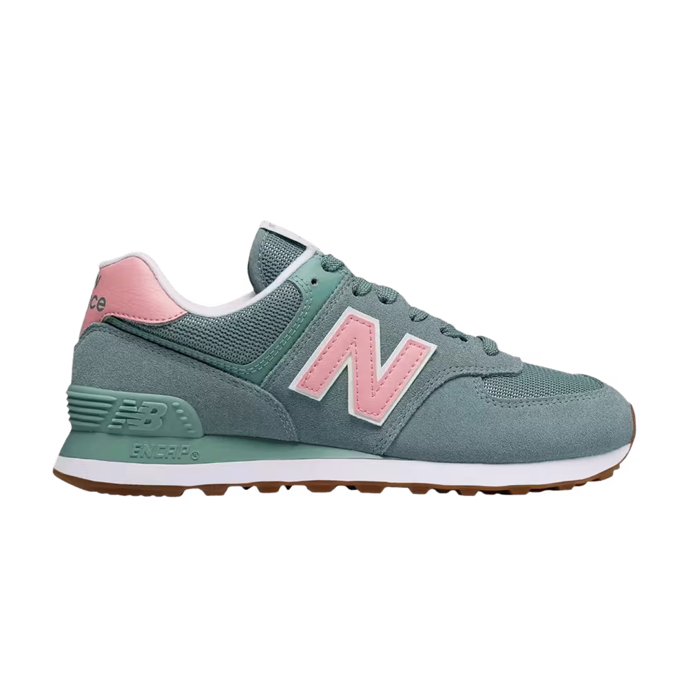 New Balance Women's 574 Green Pink