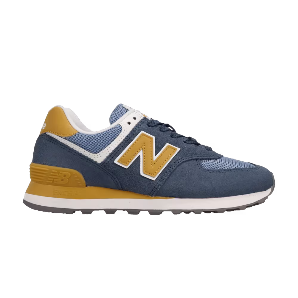 New Balance Women's 574 Blue Yellow White