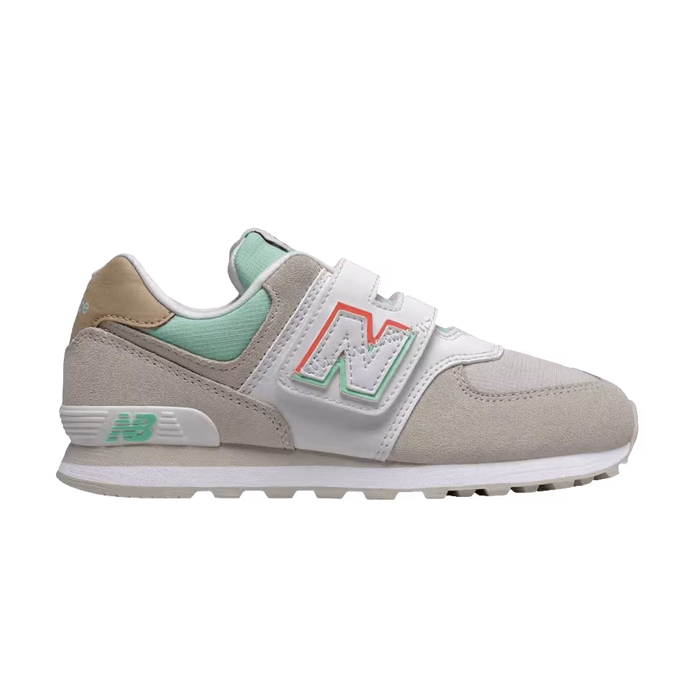 New Balance 574 Kids Wide Beige Mint Green