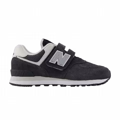 New Balance 574 Hook & Loop Little Kid Wide 'Magic Black Magnetic Grey'