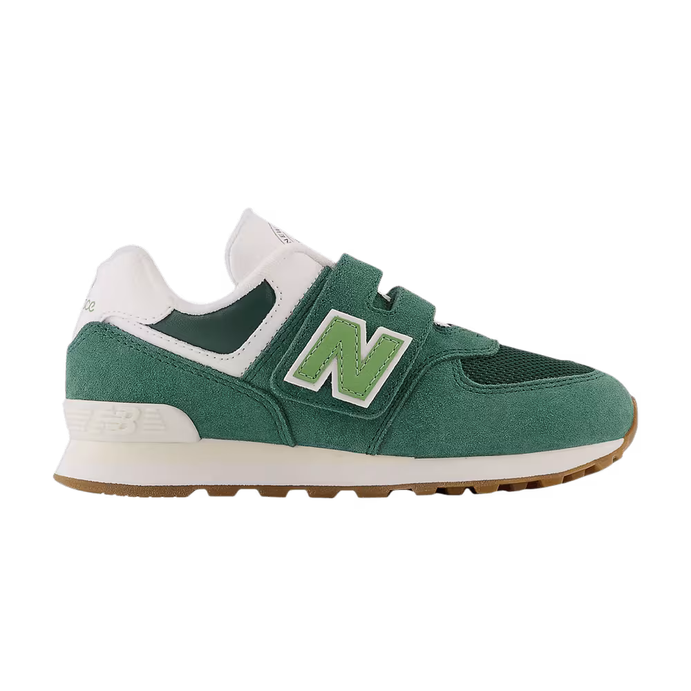 New Balance 574 Hook & Loop Little Kid Wide NB Athletics - Nightwatch Green