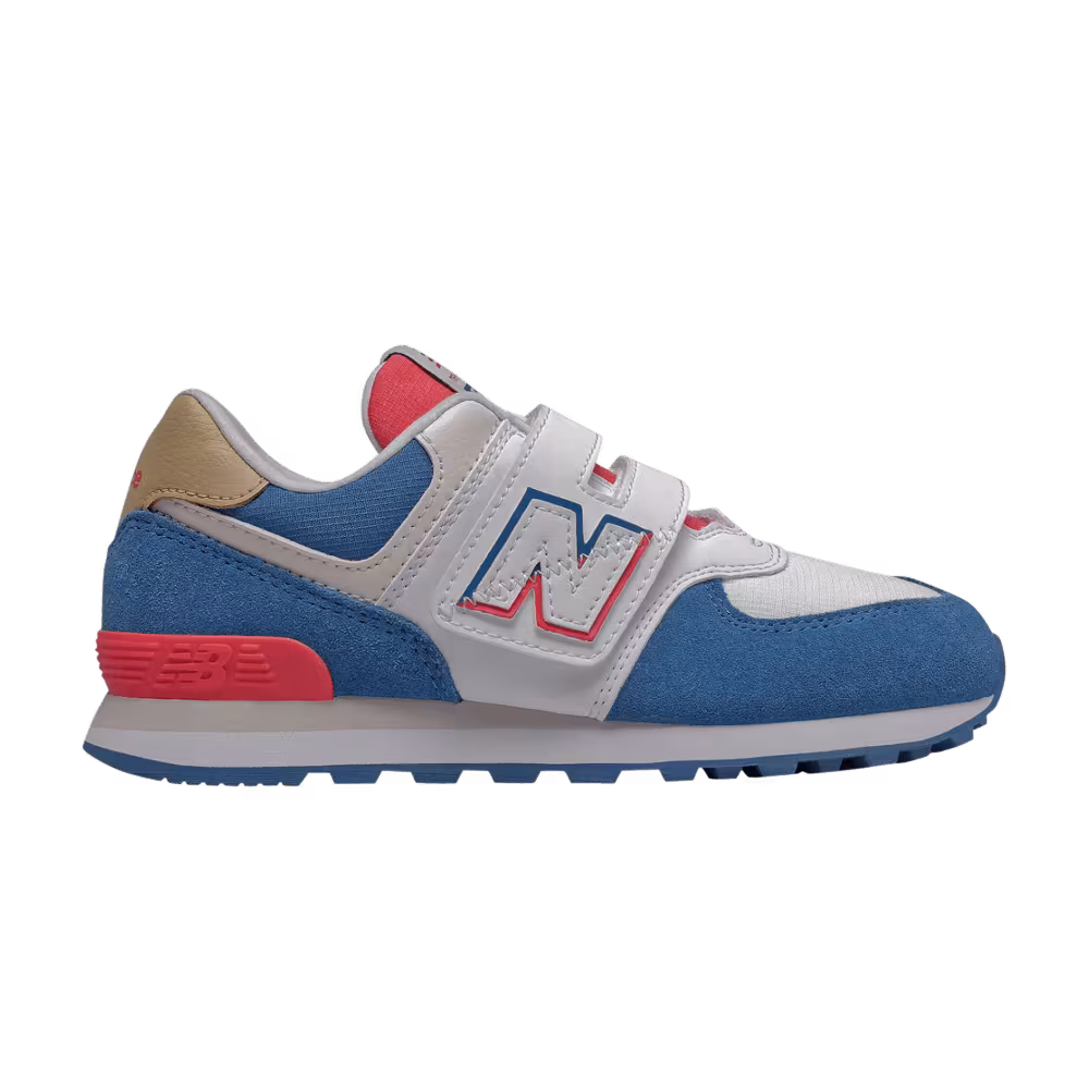 New Balance 574 Kids Wide White Blue Red