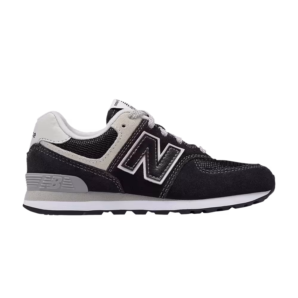 New Balance 574 Core Kids Wide Black Grey