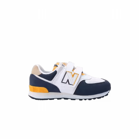 New Balance 574 Toddler Wide 'White Navy Yellow'