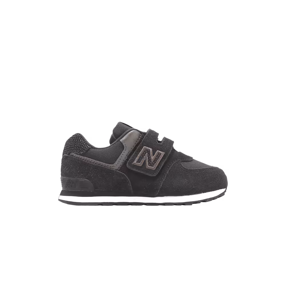 New Balance 574 Hook & Loop Toddler Wide Black Grey