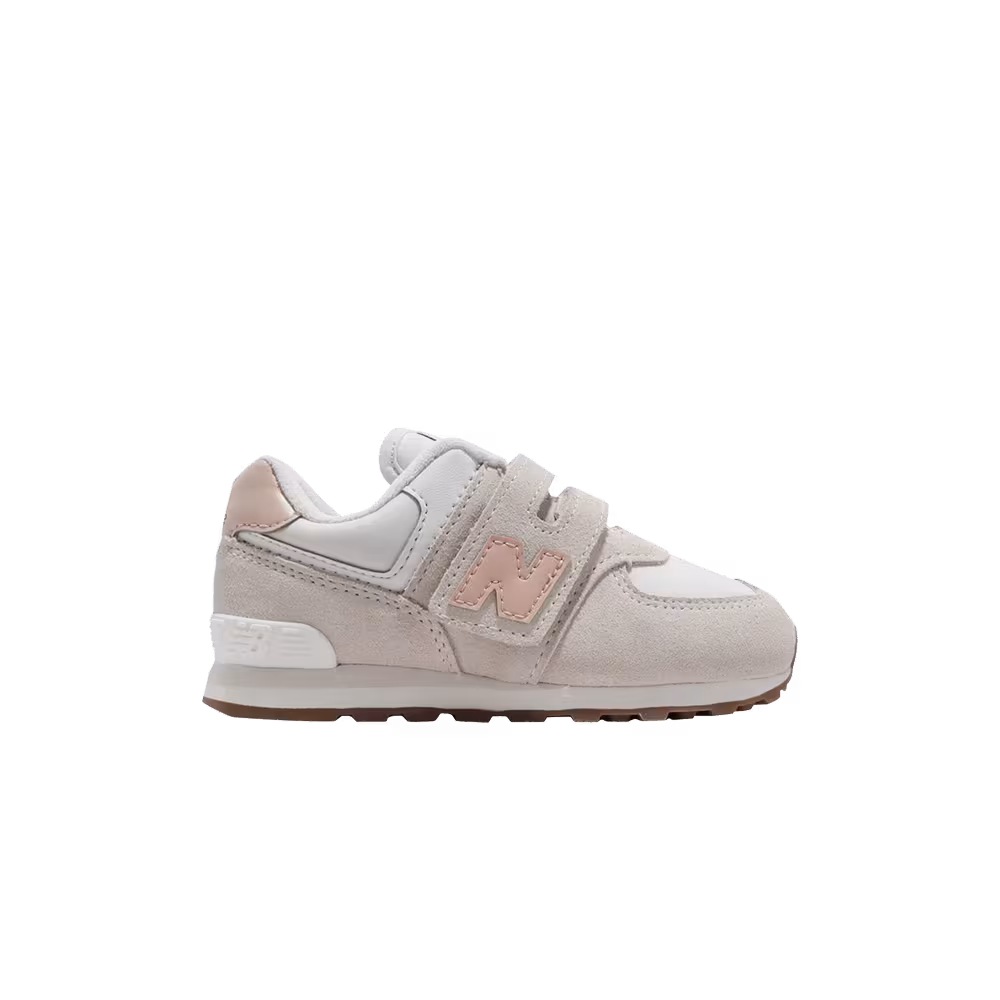 New Balance 574 Hook and Loop Toddler Wide Moonbeam Pink Sand