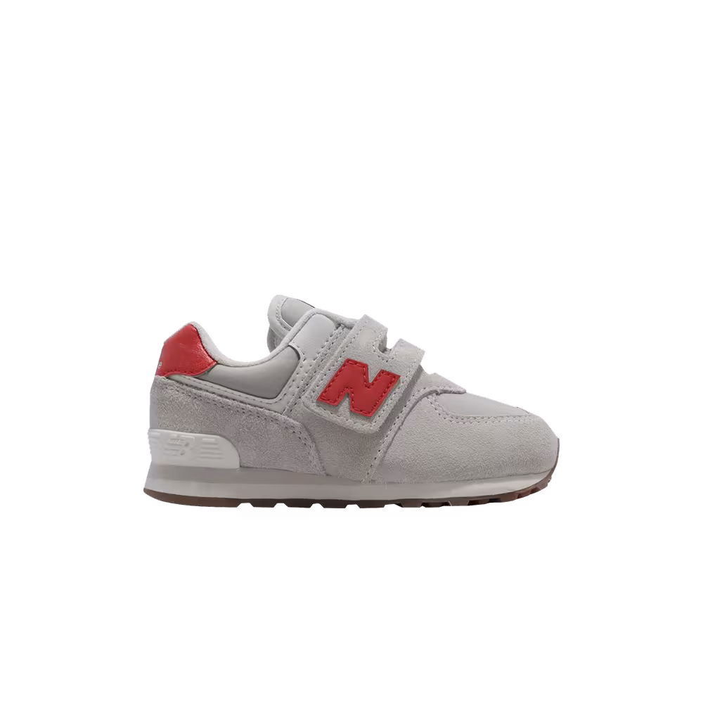 New Balance 574 Hook and Loop Toddler Wide Grey Red